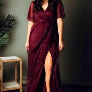 Pleated Sparkle Maxi Dress
